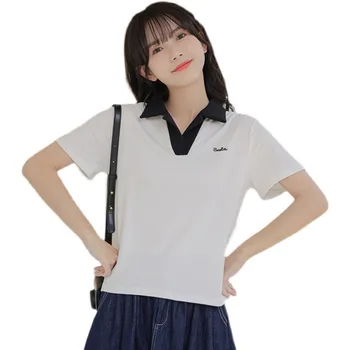 Новая женская одежда для гольфа с короткими рукавами, женская летняя одежда с короткими рукавами, тонкая и дышащая