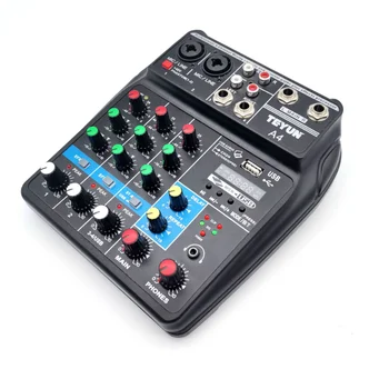 Профессиональная 4-канальная цифровая микшерная звуковая карта, микрофон, компьютерная запись прямой трансляции, DJ-аудиооборудование