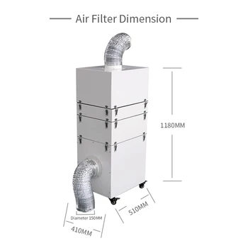 Воздушный фильтр лазерного станка/Дымовой фильтр для лазерного гравировального станка