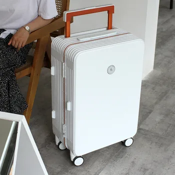 Багаж с выдвижной перекладиной, Широкая мужская Алюминиевая рама, Универсальное колесо для женщин, пассажирский чемодан, чехол с кодовым замком, посадочная сумка