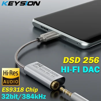 KEYSION USB TYPE C до 3,5 мм DSD256 Hi-Fi Аудио Чип Декодер 32 бит 384 кГц Адаптер Усилителя для наушников DAC для Android Windows 10