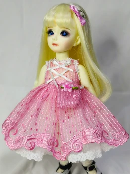 Кукольное платье Bjd 1/6 30 см, розовая сумка с цветочным узором, юбка, игрушечная одежда (подходит для аксессуаров для кукол 1/6)