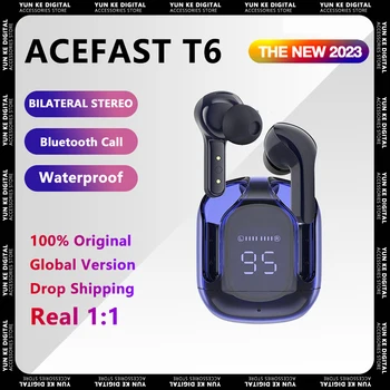 Acefast T6 Беспроводные Bluetooth Наушники Со Светодиодным Дисплеем Наушники С Шумоподавлением TWS Игровые Спортивные Гарнитуры С Микрофоном Красочные Наушники