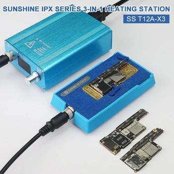 SUNSHINE 3 В 1 Нагревательная станция SS T12A-X3 Для iPhone X XS XSMAX PCB CPU Тепловая Дегуммирующая Нагревательная Пластина Платформа Для Удаления Клея