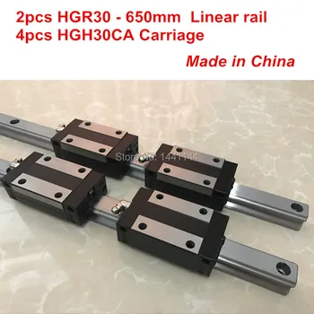Линейная направляющая HGR30: 2шт HGR30 - 650 мм + 4шт HGH30CA, детали для каретки линейного блока с ЧПУ