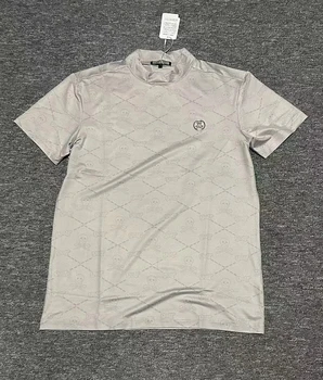 Рубашки для гольфа Летние мужские топы для гольфа с коротким рукавом и принтом, спортивные быстросохнущие топы с круглым вырезом и короткими рукавами 3039