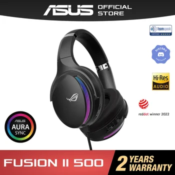 Игровая гарнитура ASUS ROG Fusion II 500 300 RGB с четырьмя ЦАП - глубокими басами - Захватывающий звук, виртуальное объемное звучание 7.1