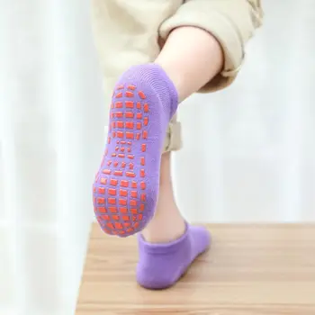 Нескользящие носки для новорожденных, дышащие удобные короткие носки для младенцев, Детские спортивные носки для йоги и батута