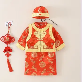 Традиционный китайский Новогодний костюм, Детское пальто, Детская одежда, Весенний фестиваль, Верхняя одежда для мальчиков, Костюм Тан, Куртки, Топы