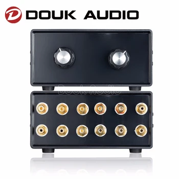 Douk audio Mini Hi-Fi Стерео 4-В-2-ВЫХОДЕ RCA Разветвитель аудиосигнала /переключатель Выбора Пассивного предусилителя