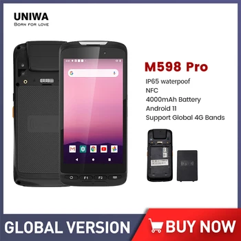 UNIWA M598 Pro 5,0 Дюймов Android 11,0 Мобильные Телефоны IP65 Прочные Водонепроницаемые Смартфоны 4000 мАч Мобильные Телефоны 2D Сканер штрих-кода NFC