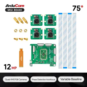 Модуль камеры Arducam 3 стереосинхронизированных 12-мегапиксельных * 4 Комплекта четырехкамер IMX708 для Raspberry Pi