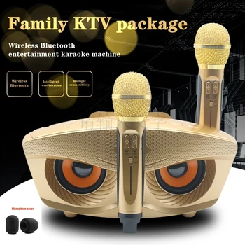 SD306 Owl Sound 2-в-1 Портативная Беспроводная Bluetooth-колонка для Караоке с двумя микрофонами Мощностью 30 Вт для наружного оборудования KTV