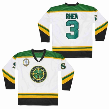 Мужская Хоккейная Майка St John's Shamrocks Ретро 3 # Rhea Трикотажные Изделия Спортивная Одежда для Улицы С Вышивкой Зеленый Черный Белый 2023 Новый