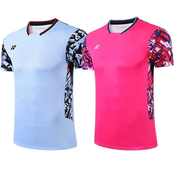 YY Мужская и женская футболка с 3D-принтом для экстремальных видов спорта для бадминтона, тенниса, активного отдыха с короткими рукавами и круглым вырезом