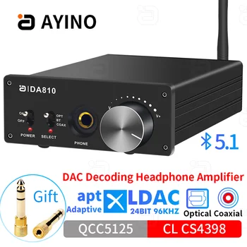Аудиоприемник AYINO Hi-Res LDAC Bluetooth 5.1 CS4398, коаксиальный оптический преобразователь DAC, 192 Кбит/С, Битный Декодер, 1500 МВт, Усилитель для наушников