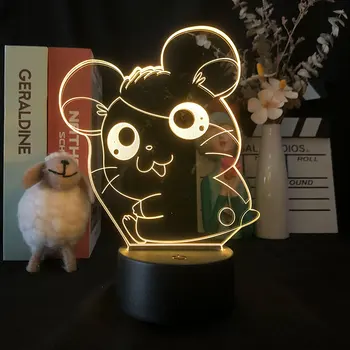 Милые мышки, аниме, 3D светодиодные лампы для прикроватного столика, Детский красочный подарок на День Рождения, Манга, настольный светильник для украшения детской комнаты