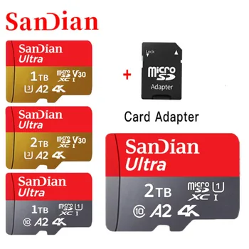 SAN DIAN Оригинальная 1 ТБ Micro TF SD-карта Флэш-памяти класса 10 SD-карта 2 ТБ Карта памяти Для телефонов/Камер/MP3/MP4