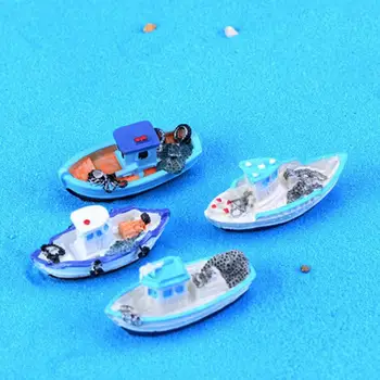 Рыбацкая лодка, поделки, Бонсай, орнамент, Подарки для детей, мини-модель лодки, Микро-ландшафтный дизайн, Фигурка в виде лодки, декор для аквариума