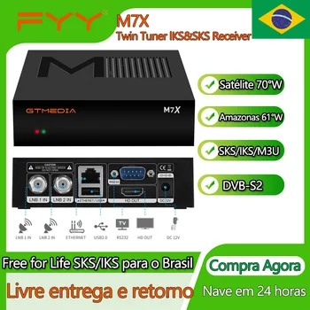 Новый IKS/M3U/CS Тюнер GTmedia M7X DVB-S2 Спутниковый ТВ Ресивер 2,4 G WiFi 1080P HD Декодер для Бразилии Star One C4/D2 при 70°W