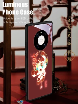 Китайский Олень Кран Светодиодный Светящийся Светящийся Подарочный Чехол для телефона Samsung S21 S22 S23 Note 10 20 A14 A54 A73 Plus Ultra