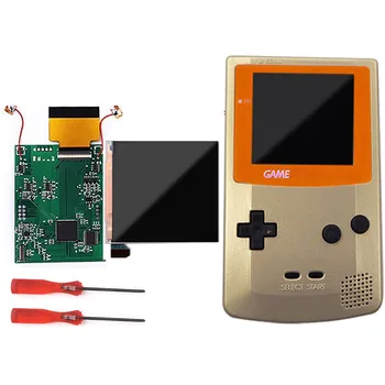 Золотая Оболочка GBC IPS LCD Mod Наборы Для Замены пикселей в стиле Ретро Q5 Для Nintendo Gameboy Цветные Запчасти