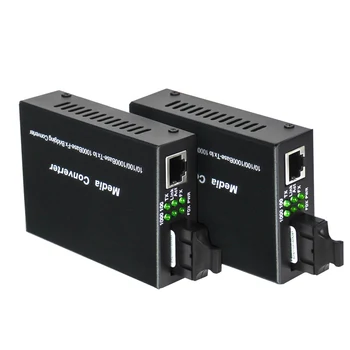 Оптоволоконный медиаконвертер Gigabit Ethernet со встроенным однорежимным SC-трансивером емкостью 1 Гб, 10/100/1000 м от RJ45 до 1000Base-LX, дальность действия до 20 км