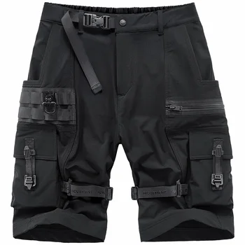 Летние Тактические шорты 2022, Мужские модные функциональные шорты с множеством карманов, Технологичная уличная одежда в стиле хип-хоп, брюки длиной до колена WB759