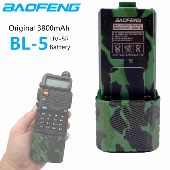 Оригинальный Baofeng UV-5R 3800 мАч, Увеличивающий BL-5 7,4 В, Литий-ионный Аккумулятор для Baofeng UV 5R UV5R UV-5RE Plus BF-F8 +