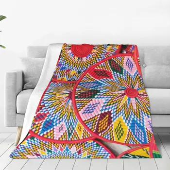 Эфиопские тарелки, Фланелевые одеяла, Африканское Искусство, Традиционное Забавное Покрывало для домашнего гостиничного дивана 150*125 см