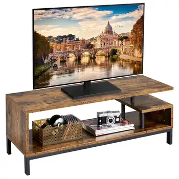 Промышленная подставка для телевизора до 55 дюймов, коричневый в деревенском стиле