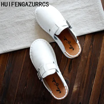 Careaymade-Тапочки из натуральной кожи, удобная обувь на плоской подошве ручной работы, модная белая летняя обувь, низкая повседневная обувь