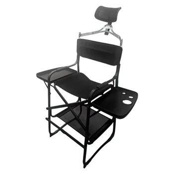 Высокий Директорский стул с Откидным Сиденьем для макияжа с высокой стойкой и мягким сиденьем с приставным столиком для ног Для кемпинга Дома или патио