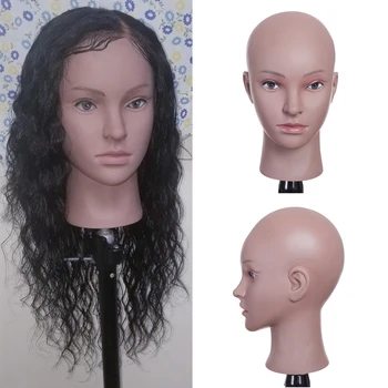 Голова-манекен для парика с подставкой, Лысый Косметологический манекен, швейная головка для изготовления париков с бесплатным держателем для чернокожих женщин