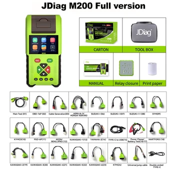 Диагностический сканер мотоцикла JDiag M200 Moto OBD2 Сканер Считыватель кода Инструмент Motoscan Тестер батареи для BMW KTM Yamaha Kawasaki
