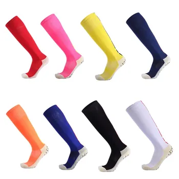 Мужские Женские нескользящие футбольные носки, Длинный чулок, полотенце до колена, тренировочные футбольные баскетбольные носки для бега трусцой, велосипедные спортивные носки для взрослых