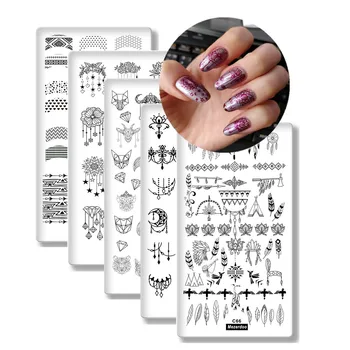 8 шт./компл. ногтевые пластины, шаблон для ловли мечты, Лак для ногтей, пластины для тиснения, 3D Трафарет для рисования ногтей, инструменты для ногтей, штамп