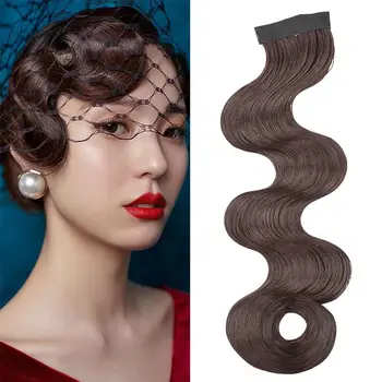 Женские волнистые волосы для наращивания в стиле Ретро, кудрявая челка, искусственная челка, парик с челкой, синтетические волосы