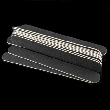 Прямая сменная пилочка для ногтей 50 шт. серая/черная Съемная наждачная бумага с ручкой из нержавеющей стали, металлические шлифовальные пилочки