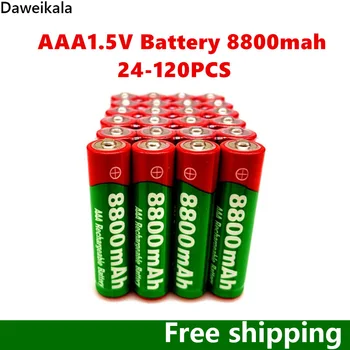 24-120PCS1.5V AAA аккумуляторная батарея 8800 мАч AAA 1,5 В Новая щелочная аккумуляторная батарея для светодиодной игрушки mp3wait + бесплатная доставка
