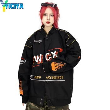 YICIYA куртка бомбер женская новая верхняя одежда унисекс университетские куртки y2k винтажная гоночная американская бейсбольная куртка оверсайз fashion met