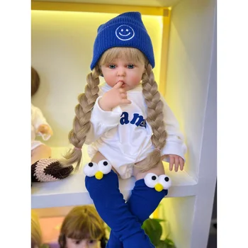 Силиконовая кукла-Реборн 60 см Игрушка для Девочки, Реалистичный Виниловый Ребенок с тканевым Корпусом, подарок на День Рождения, Комплект для куклы-Реборн
