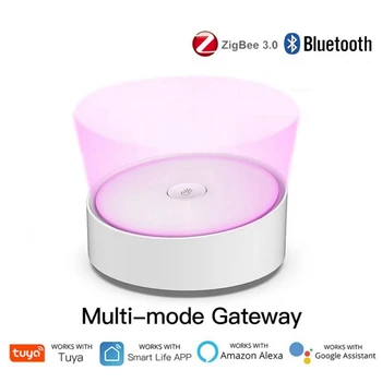 Умный многорежимный шлюз ZigBee 3.0 WiFi Bluetooth, сетчатый концентратор, работа с Tuya Smart App, голосовое управление через Alexa Google Home