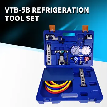 Комплекты инструментов для развальцовки холодильного оборудования VTB-5B, набор инструментов для охлаждения, расширитель с манометром хладагента R410A