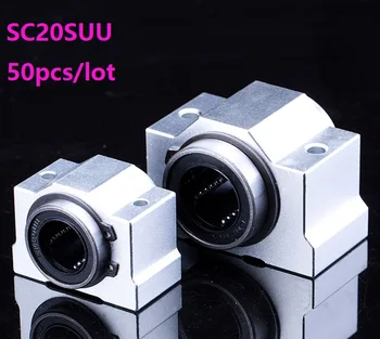 50 шт./лот SC20SUU SCV20UU 20 мм линейный корпус линейный направляющий вал линейный блок подшипниковых блоков для фрезерного станка с ЧПУ 3D-принтеры запчасти
