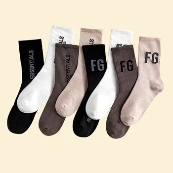 Новые носки FG Essentials, модные носки в европейском стиле хип-хоп, мужские носки с алфавитом, спортивные носки для отдыха на скейтборде