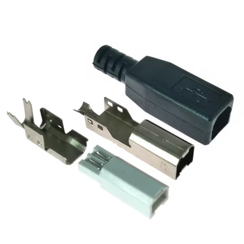 USB B мужской корпус пластиковый корпус из ПВХ корпус с квадратным отверстием интерфейс принтера кабель для передачи данных DIY аксессуары для корпуса