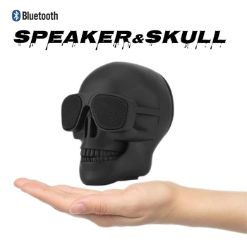 Bluetooth-динамик с черепом на Хэллоуин, Беспроводной стереодинамик, HD-звук, Уникальные усиленные басы, Динамики в форме солнцезащитных очков и черепа