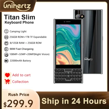 Unihertz TITAN SLIM 6GB 256GB Android Смартфон Qwerty Клавиатура Сенсорный Экран Мобильного телефона 8MP 48MP NFC 4100mAh Мобильный Телефон