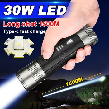 2023 Супер мощный светодиодный фонарик 18650 USB перезаряжаемый фонарик высокой мощности светодиодные фонари 2500 м Открытый фонарь для кемпинга и охоты